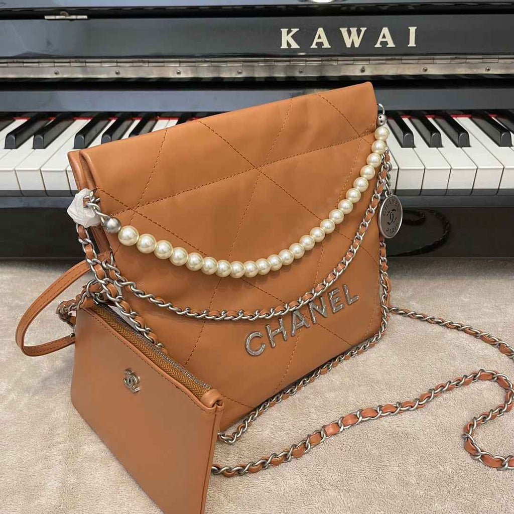 Chanel AS3989 Mini Handbag Tan Leather