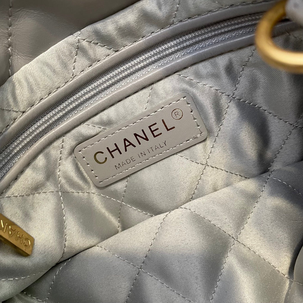 Chanel AS3989 Mini Handbag gray Leather Gold