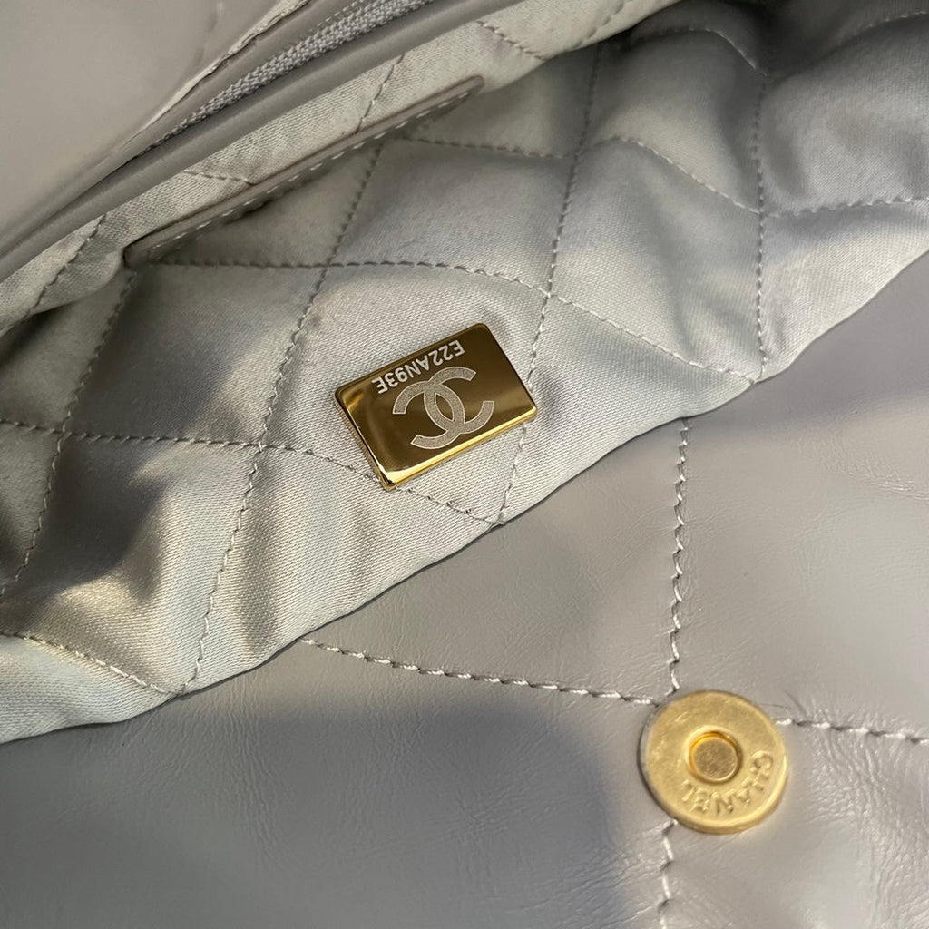 Chanel AS3989 Mini Handbag gray Leather Gold