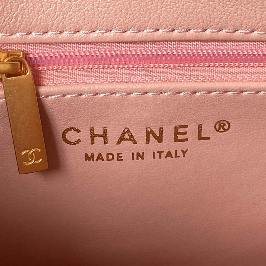 Chanel AS3994 Small Flap Bag Pink Lambskin Gold-tone metal