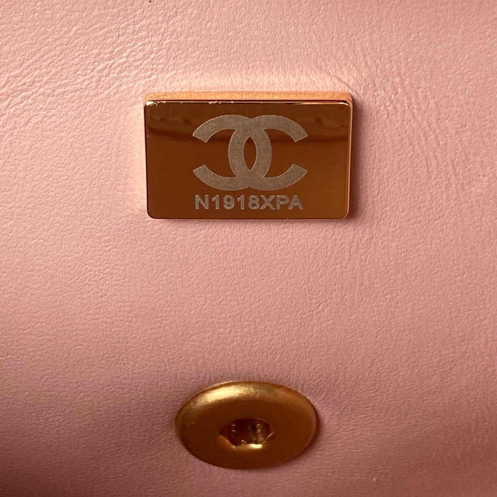 Chanel AS3994 Small Flap Bag Pink Lambskin Gold-tone metal