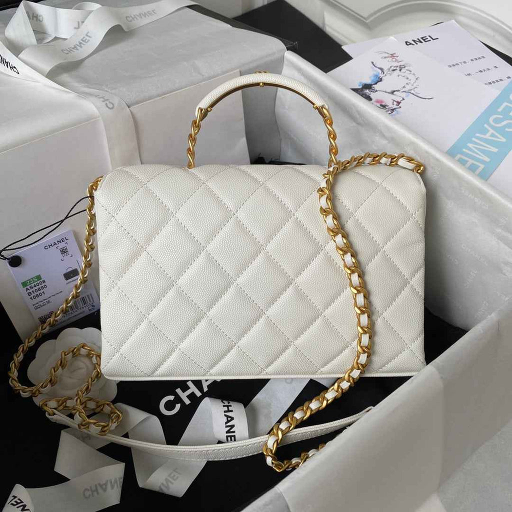 Chanel AS4008 Crossbody White Calfskin