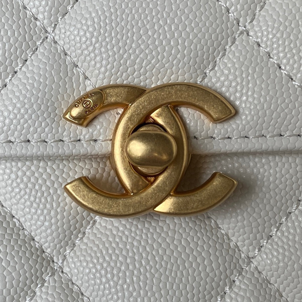 Chanel AS4008 Crossbody White Calfskin