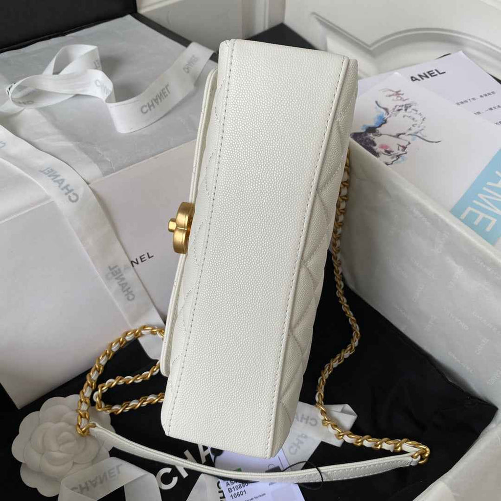 Chanel AS4008 Crossbody White Calfskin