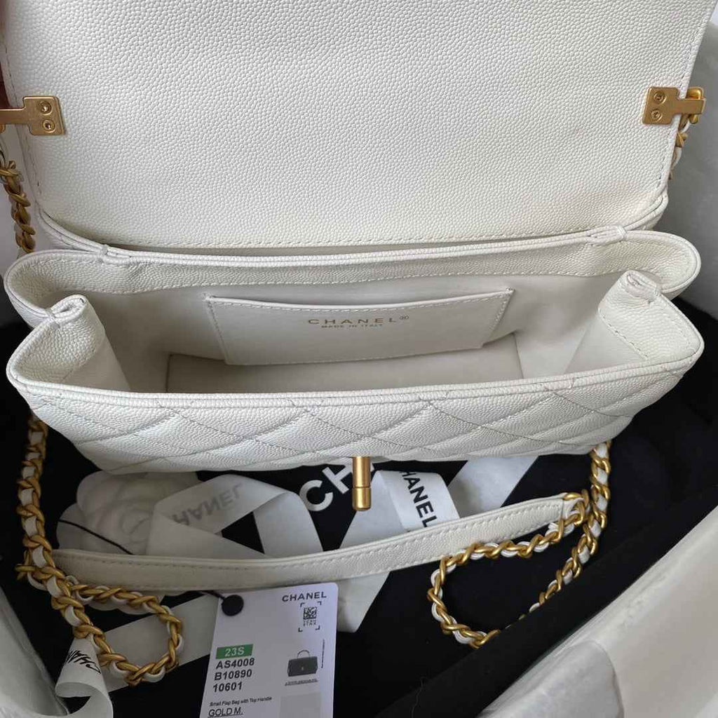 Chanel AS4008 Crossbody White Calfskin
