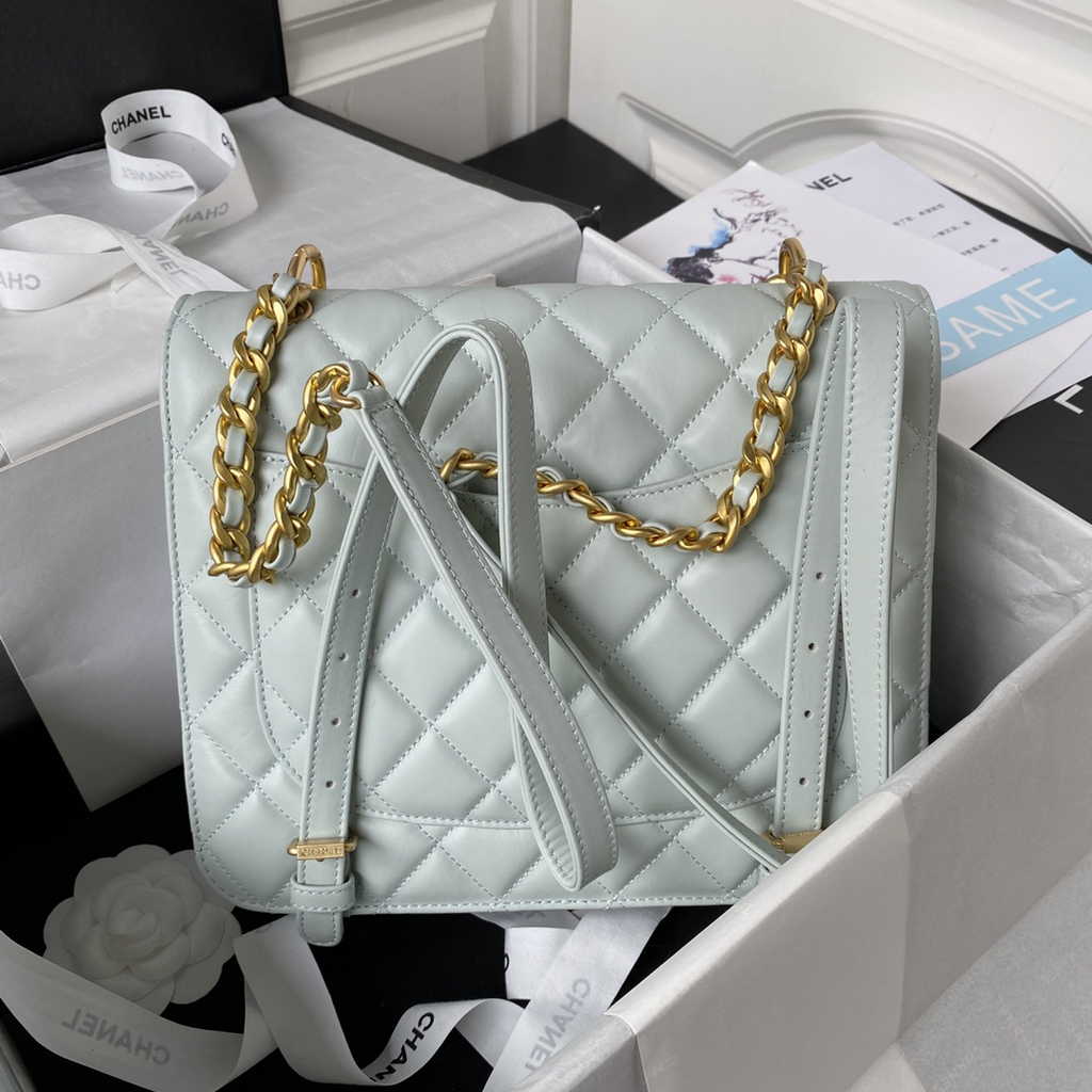 Chanel AS4031 Flap Bag Lambskin Gray