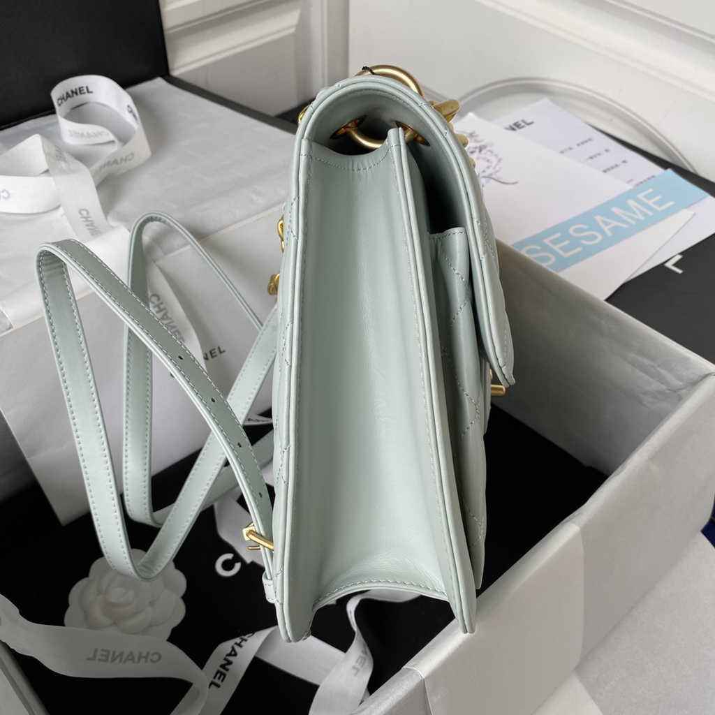 Chanel AS4031 Flap Bag Lambskin Gray