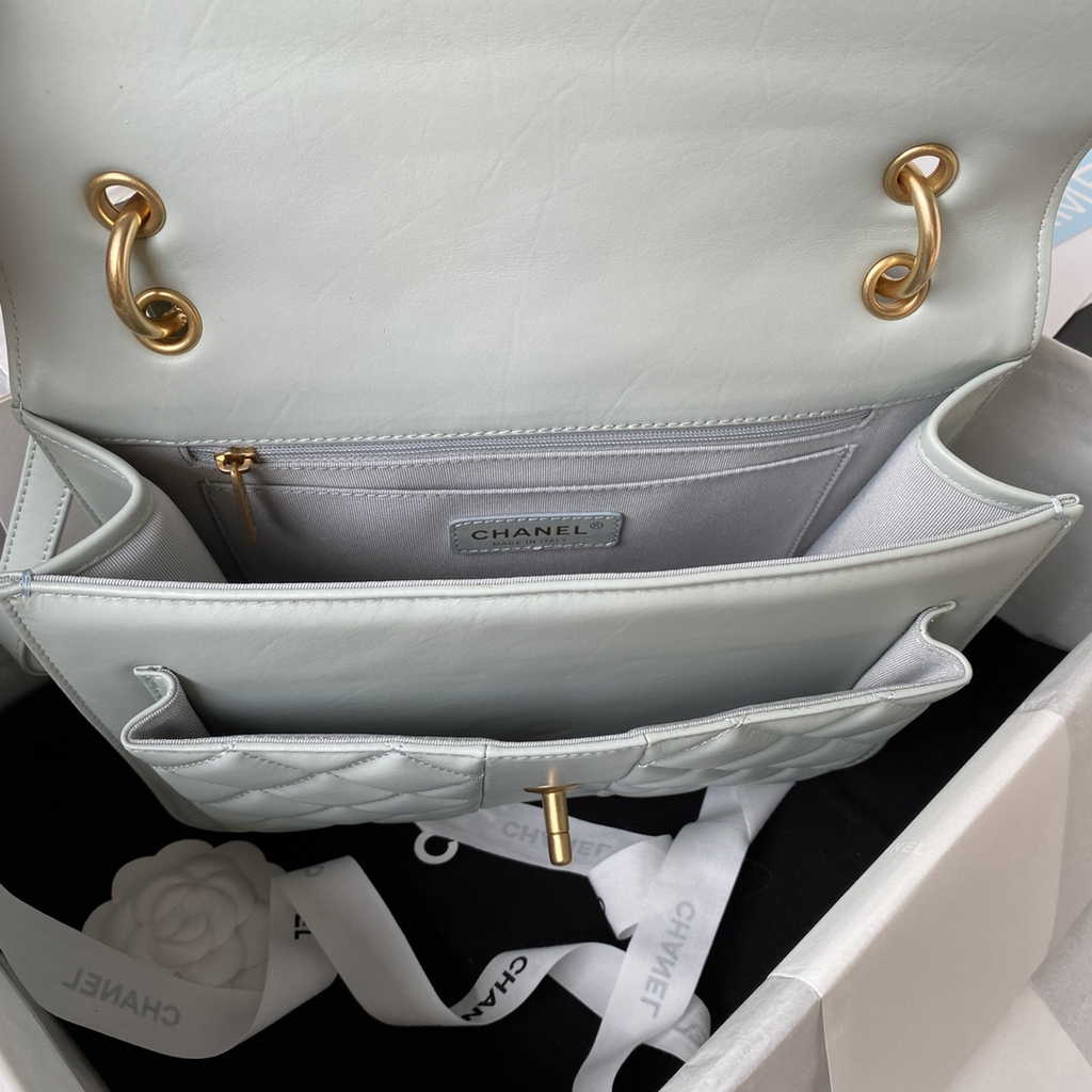 Chanel AS4031 Flap Bag Lambskin Gray