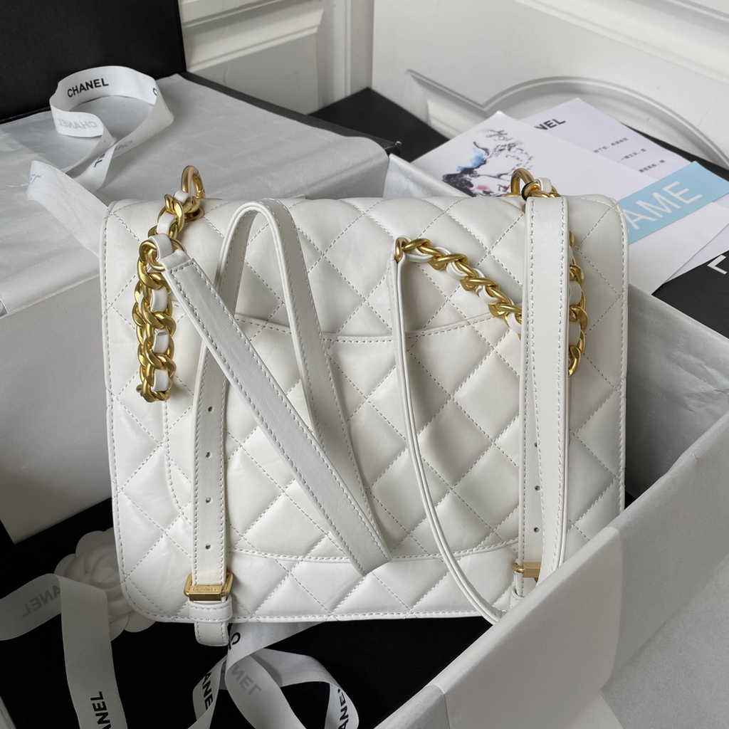 Chanel AS4031 Flap Bag Lambskin Beige