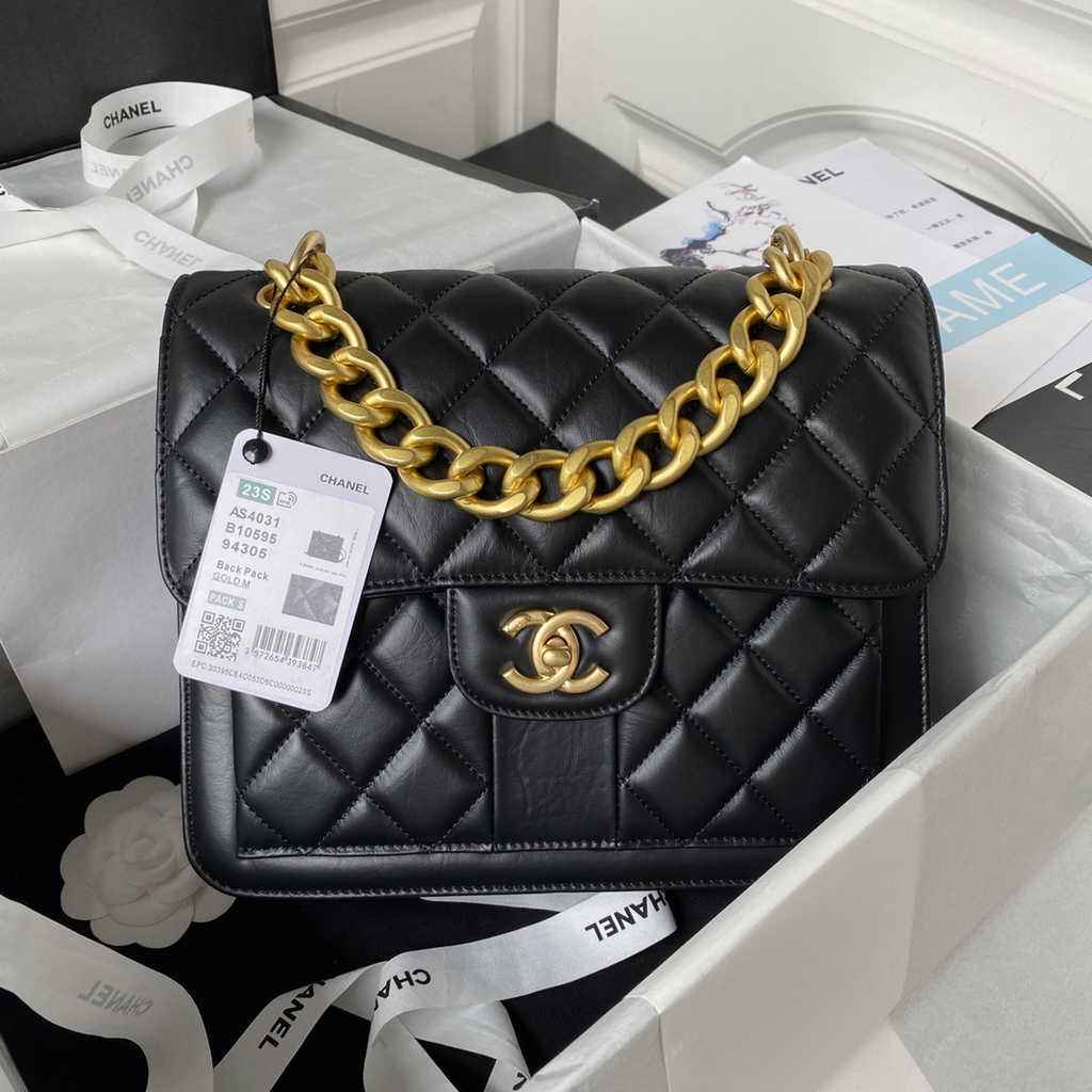 Chanel AS4031 Flap Bag Lambskin Black