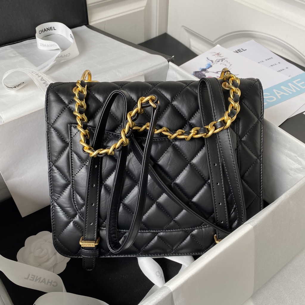 Chanel AS4031 Flap Bag Lambskin Black