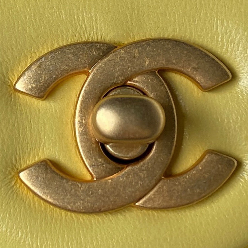 Chanel AS4041 Small Flap Bag Lambskin & Gold-Tone Metal Yellow
