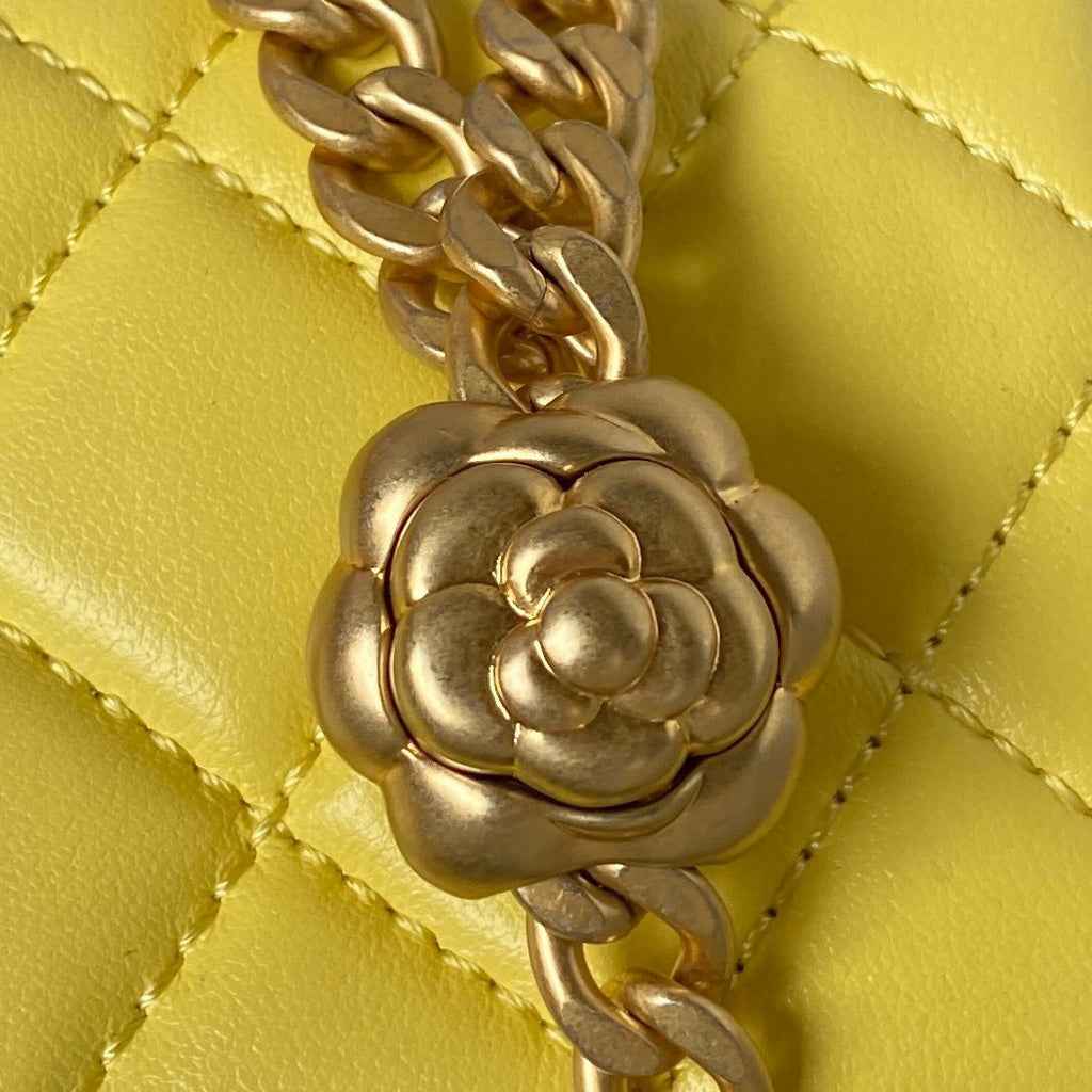 Chanel AS4041 Small Flap Bag Lambskin & Gold-Tone Metal Yellow