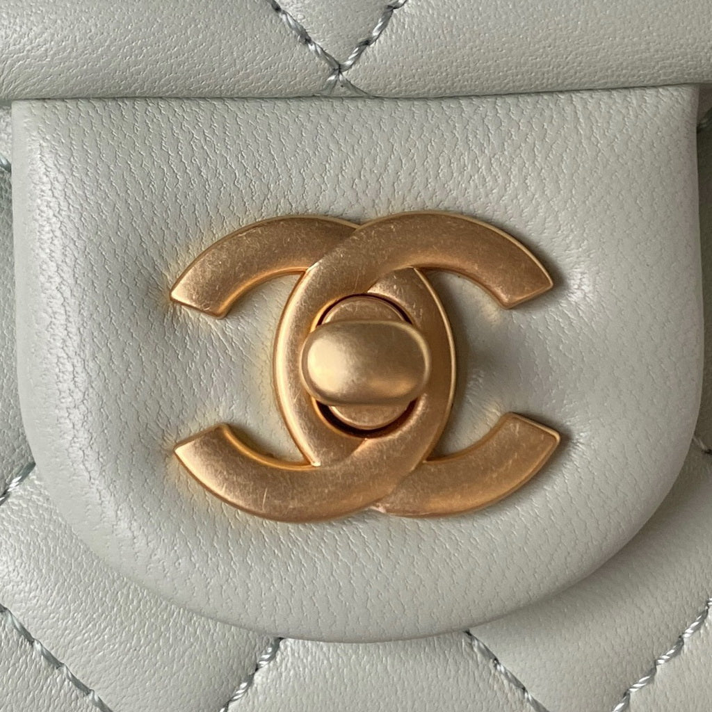 Chanel AS4041 Small Flap Bag Lambskin & Gold-Tone Metal Gray