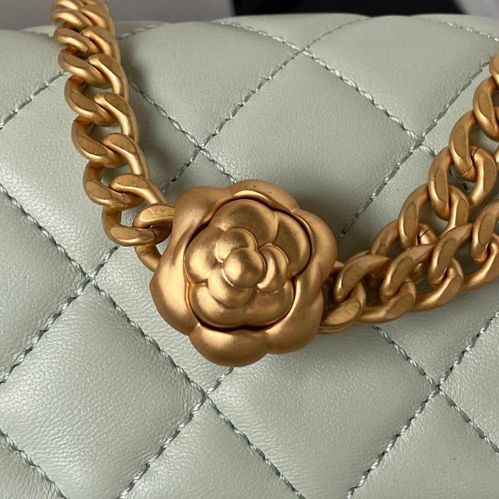 Chanel AS4041 Small Flap Bag Lambskin & Gold-Tone Metal Gray