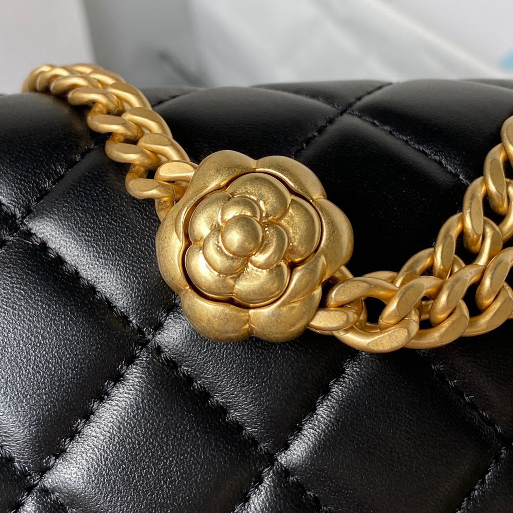 Chanel AS4041 Small Flap Bag Lambskin & Gold-Tone Metal Black