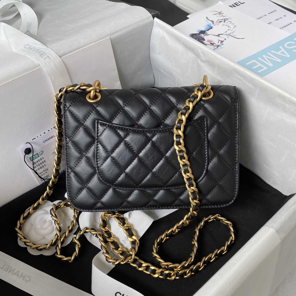 Chanel AS4051 Flap Bag Lambskin Black