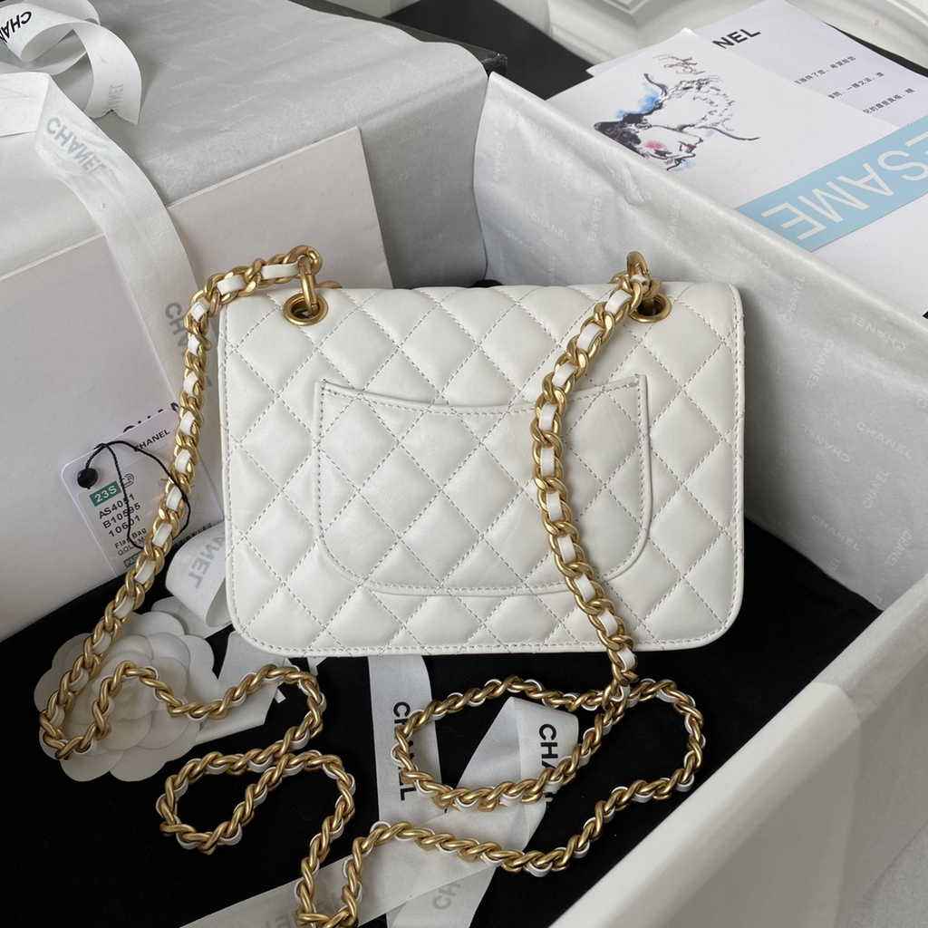 Chanel AS4051 Flap Bag Lambskin Beige