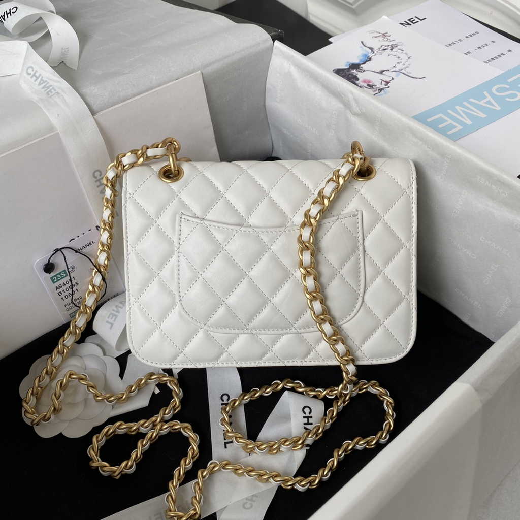 Chanel AS4051 Flap Bag Lambskin Beige