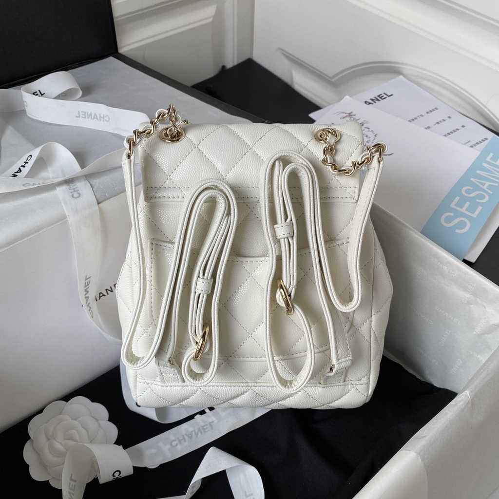 Chanel AS4058 Backpack Calfskin Gold-Tone Beige