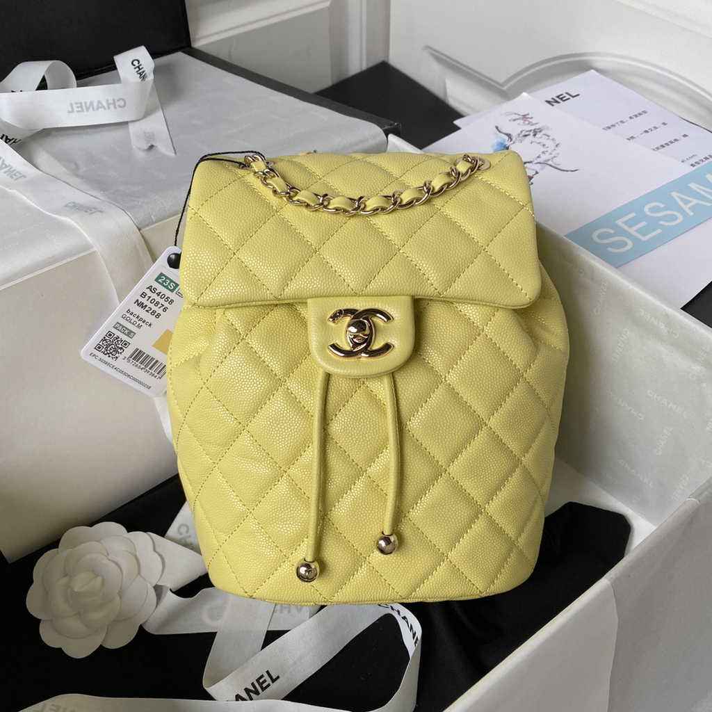 Chanel AS4058 Backpack Calfskin Gold-Tone Yellow