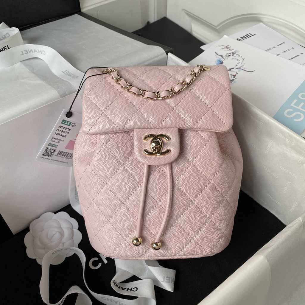 Chanel AS4058 Backpack Calfskin Gold-Tone Light Pink