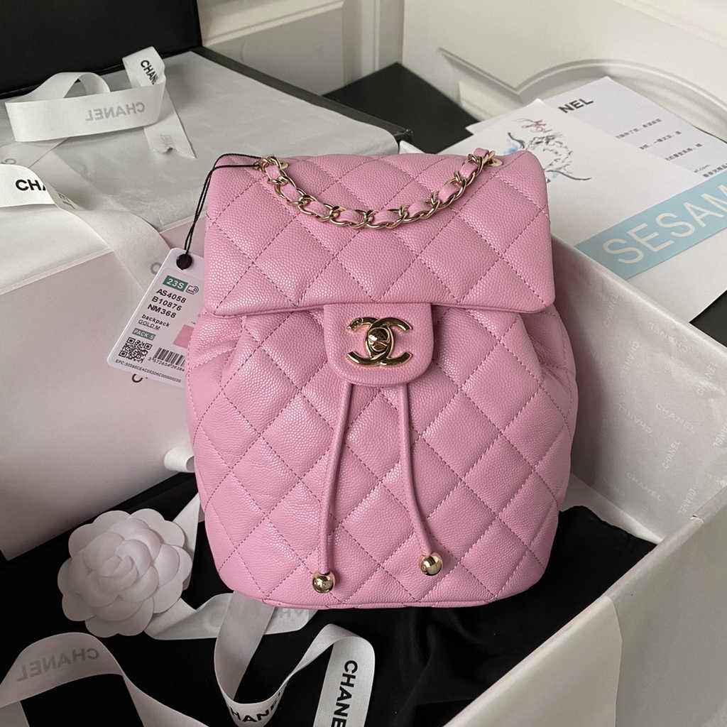 Chanel AS4058 Backpack Calfskin Gold-Tone Pink