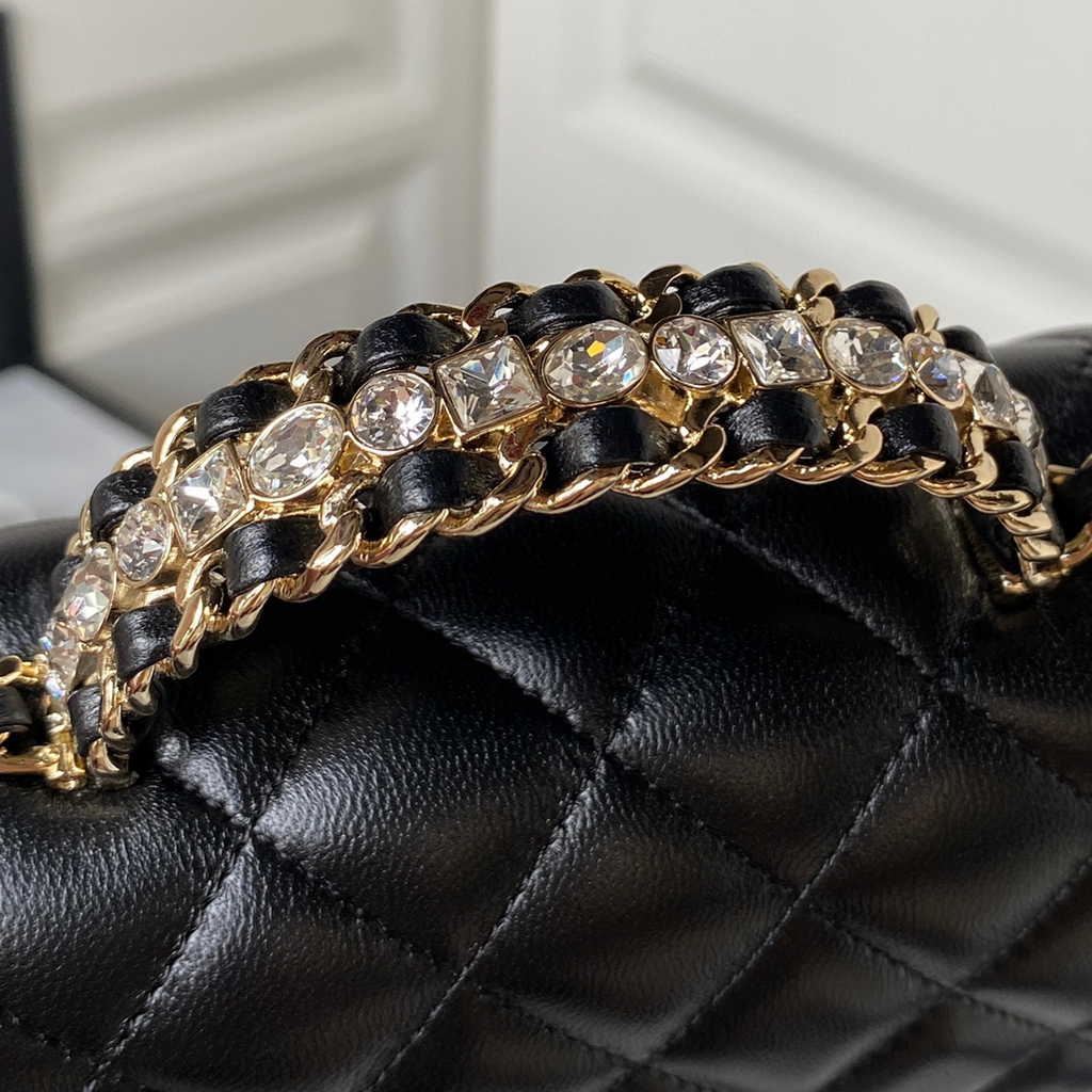 Chanel AS4140 Top Small Flap Bag Casual Style Lambskin Black