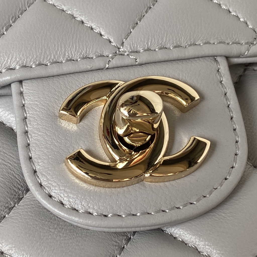 Chanel AS4140 Top Small Flap Bag Casual Style Lambskin Gray