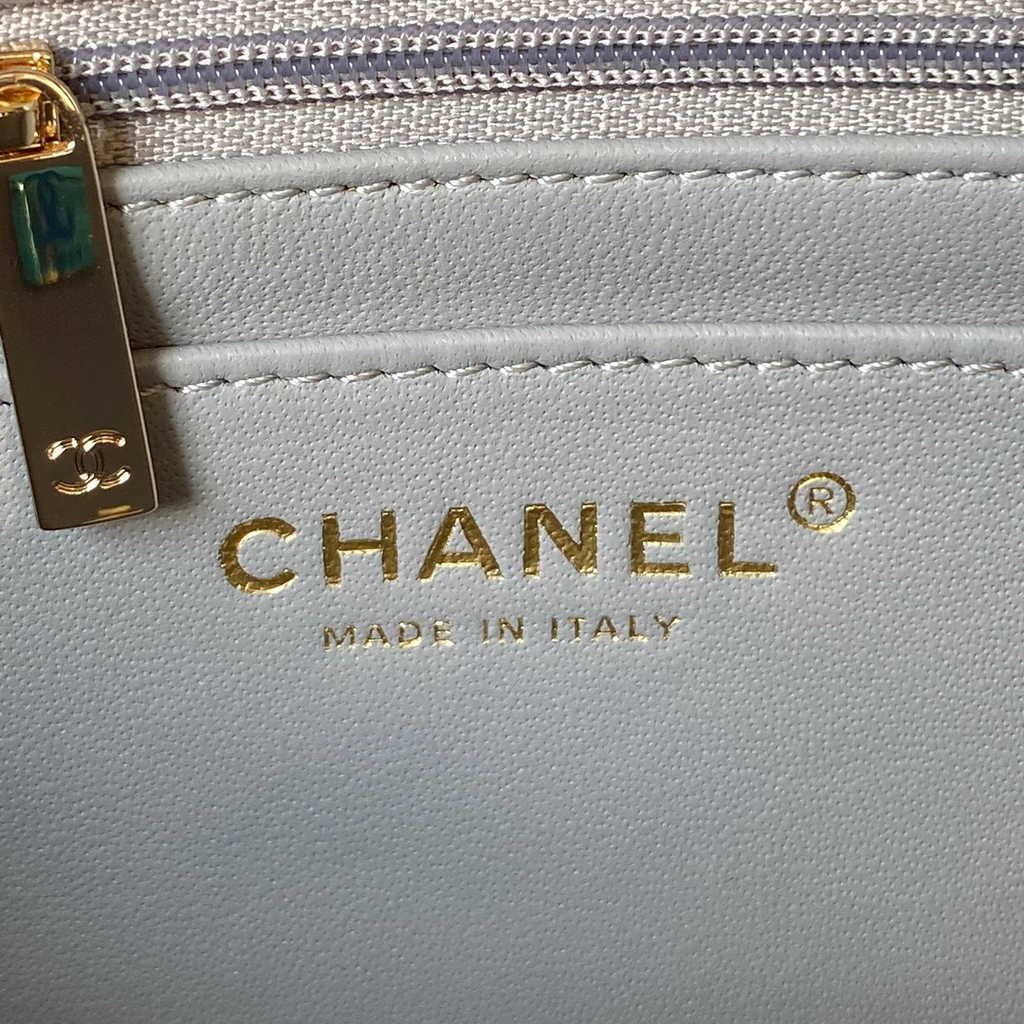 Chanel AS4140 Top Small Flap Bag Casual Style Lambskin Gray