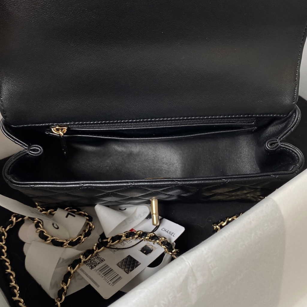 Chanel AS4141 Top Flap Bag Casual Style Lambskin Black