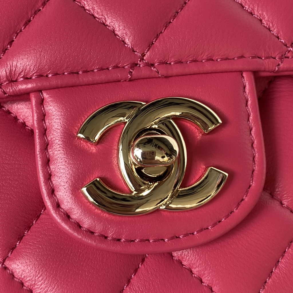 Chanel AS4141 Top Flap Bag Casual Style Lambskin Plum