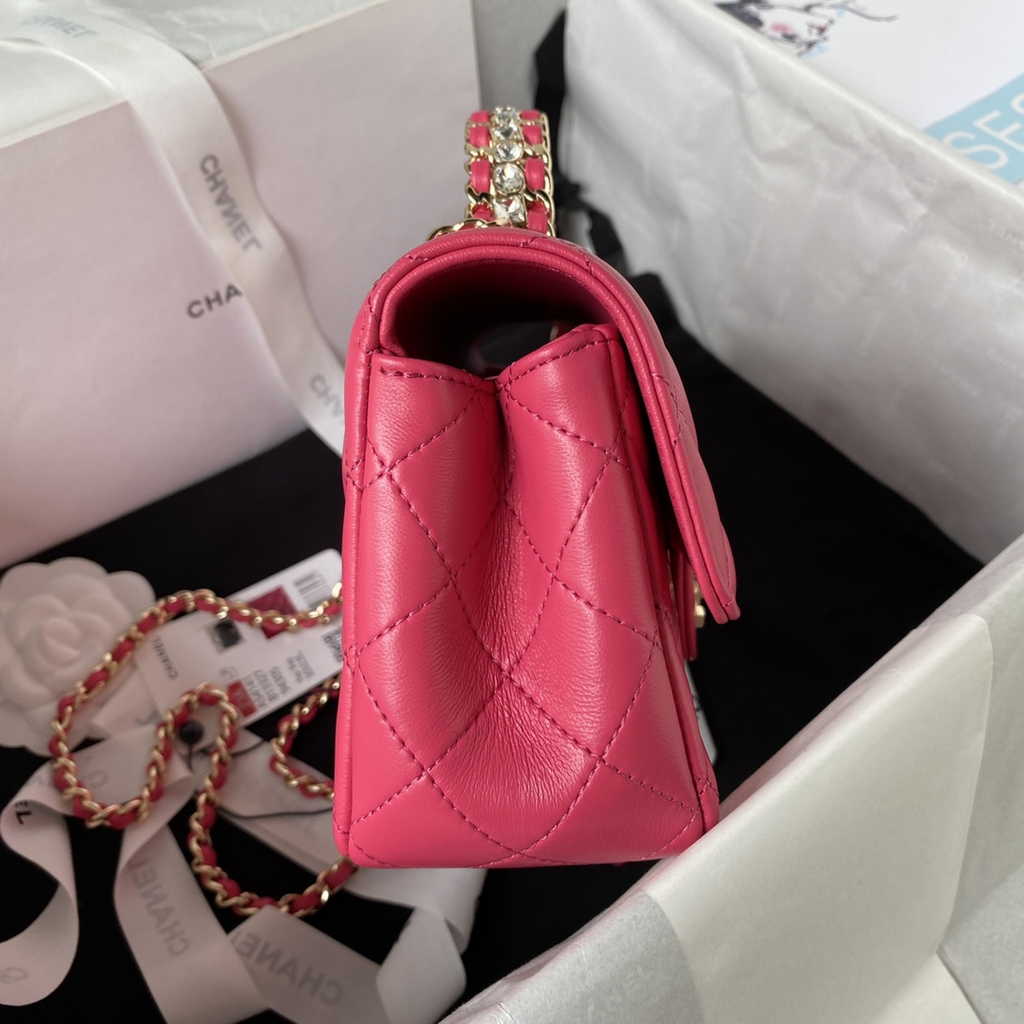 Chanel AS4141 Top Flap Bag Casual Style Lambskin Plum