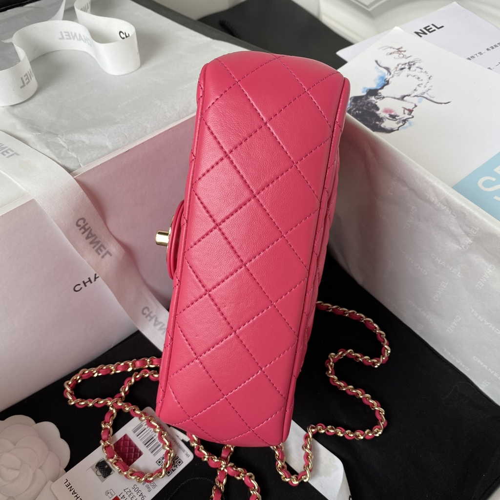 Chanel AS4141 Top Flap Bag Casual Style Lambskin Plum