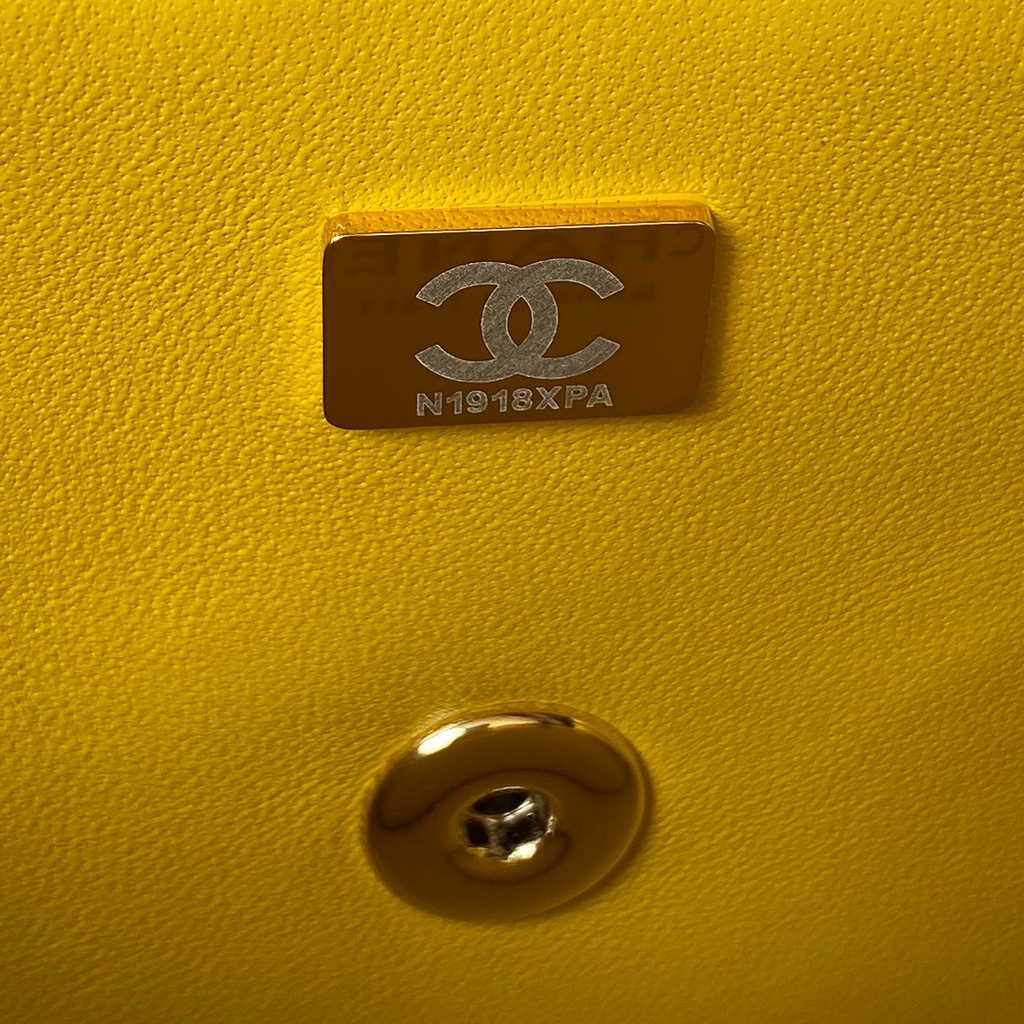 Chanel AS4141 Top Flap Bag Casual Style Lambskin Yellow