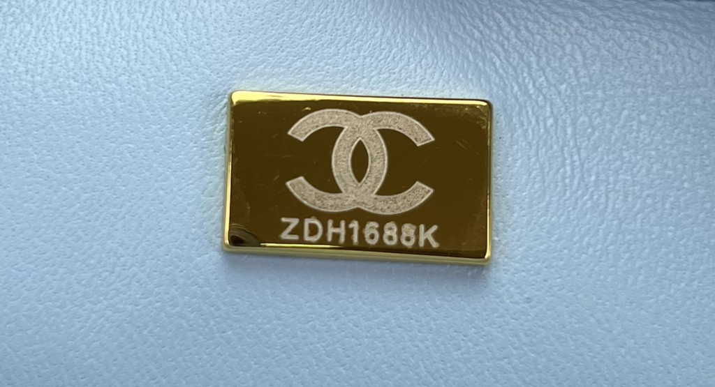 Chanel AS4151 Small flap bag with top handle Lambskin wenge wood blue