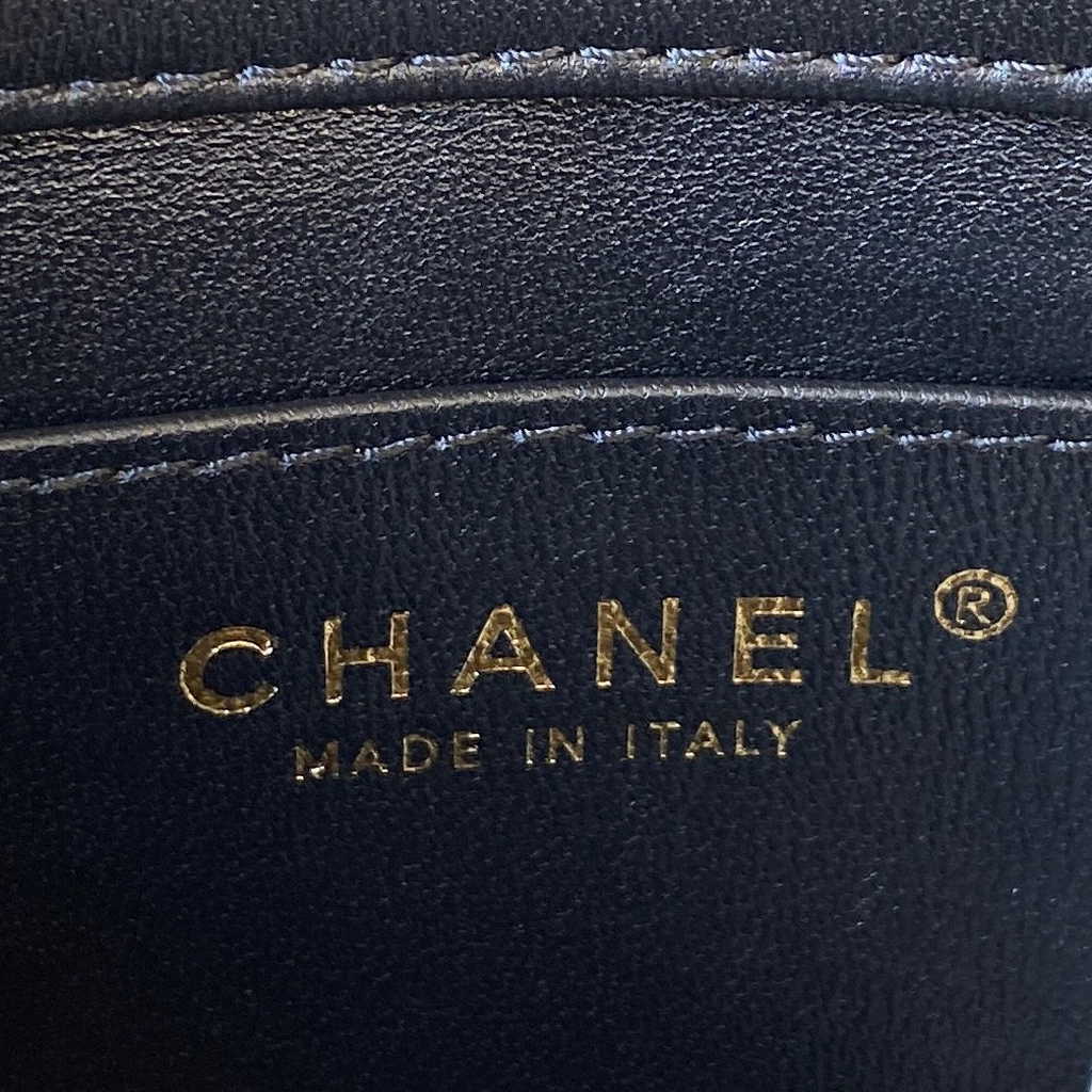 Chanel AS4165 Mini flap bag Lambskin wenge wood Black