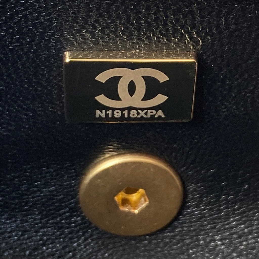 Chanel AS4165 Mini flap bag Lambskin wenge wood Black