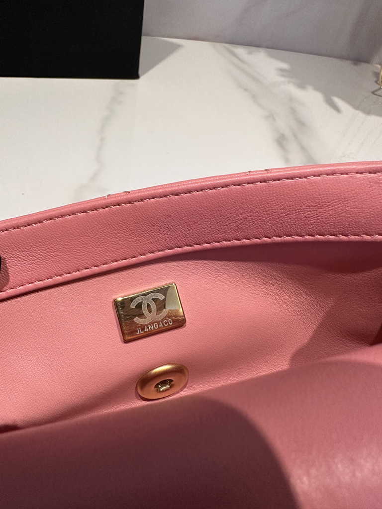 Chanel AS4165 Mini flap bag Lambskin Ash-Wood Pink