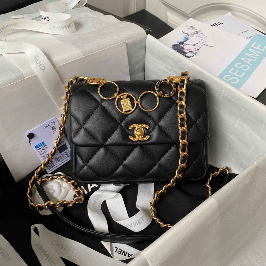 Chanel AS4274 Mini Flap Bag Lambskin Black