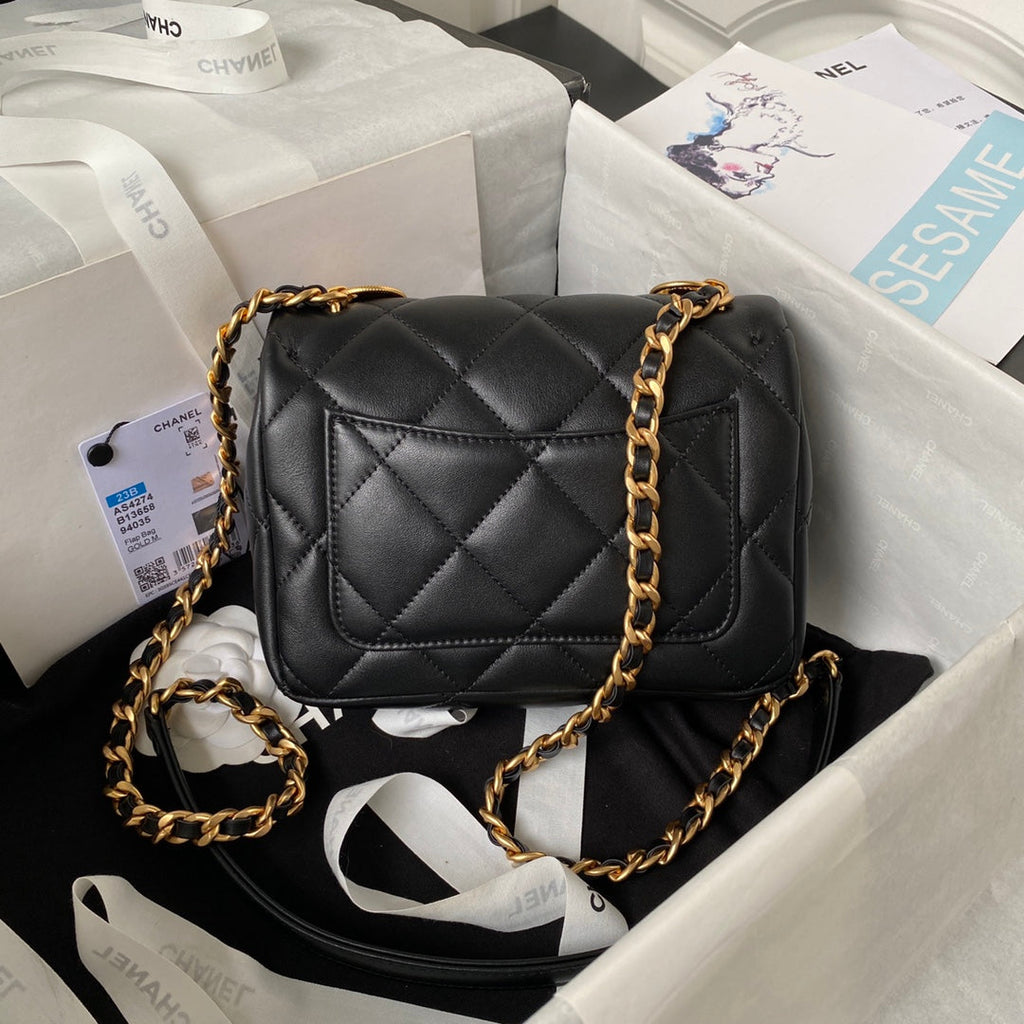 Chanel AS4274 Mini Flap Bag Lambskin Black