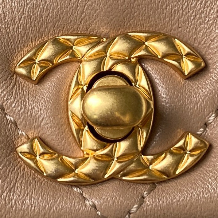 Chanel AS4274 Mini Flap Bag Lambskin Dark Apricot