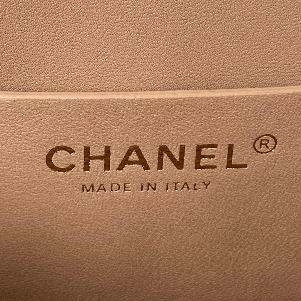 Chanel AS4284 Mini flap bag with top handle Calfskin Apricot