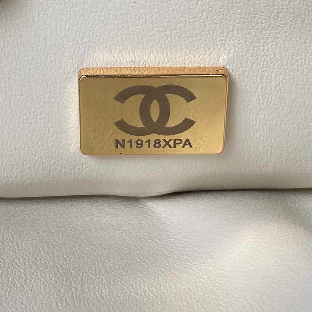 Chanel AS4286 Small flap bag with top handle Calfskin Beige
