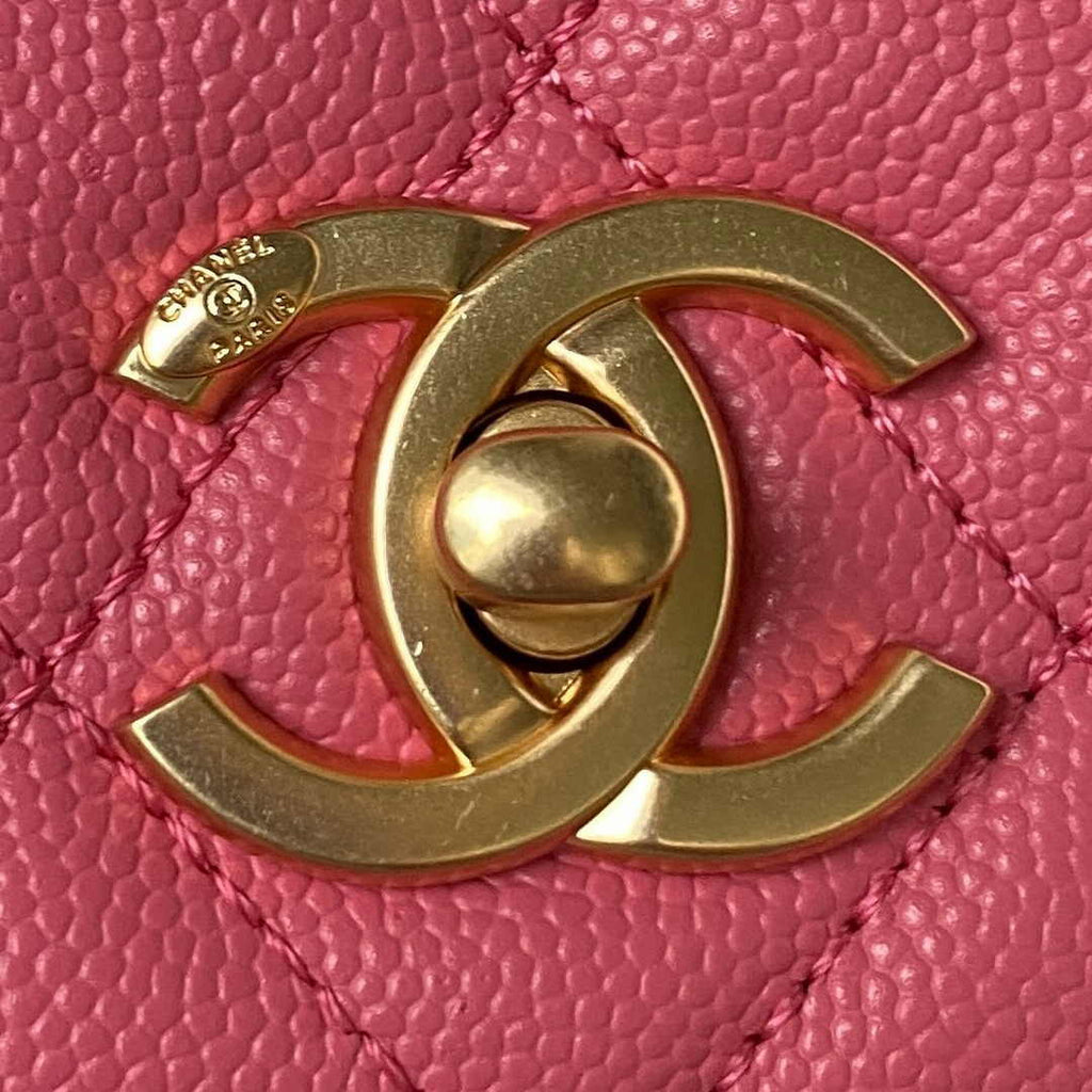 Chanel AS4286 Small flap bag with top handle Calfskin Plum