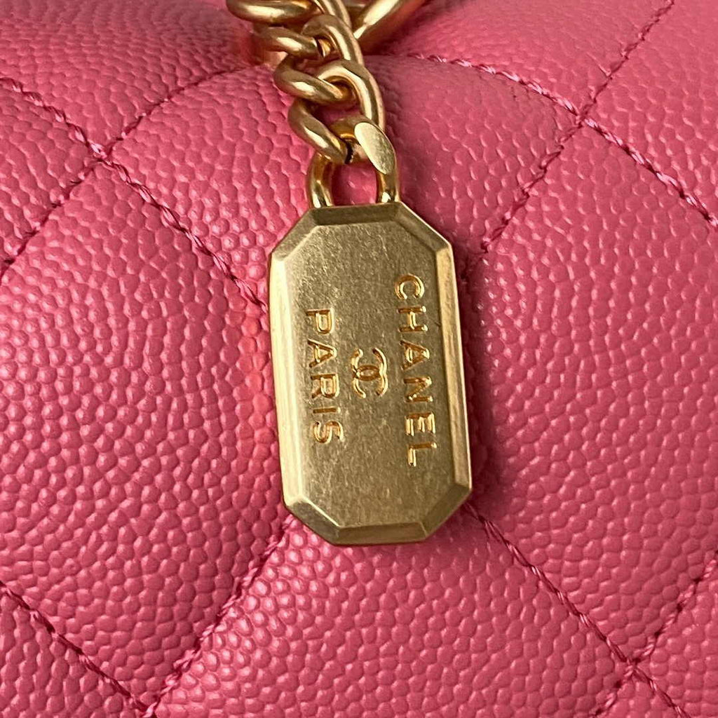 Chanel AS4286 Small flap bag with top handle Calfskin Plum