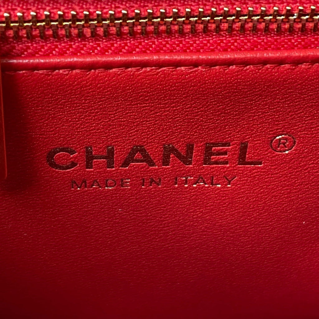 Chanel AS4306 Mini Flap Bag with top handle Lambskin Red