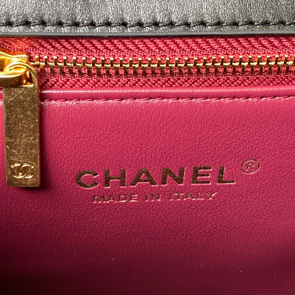 Chanel AS4307 Small Flap Bag with top handle Lambskin Black