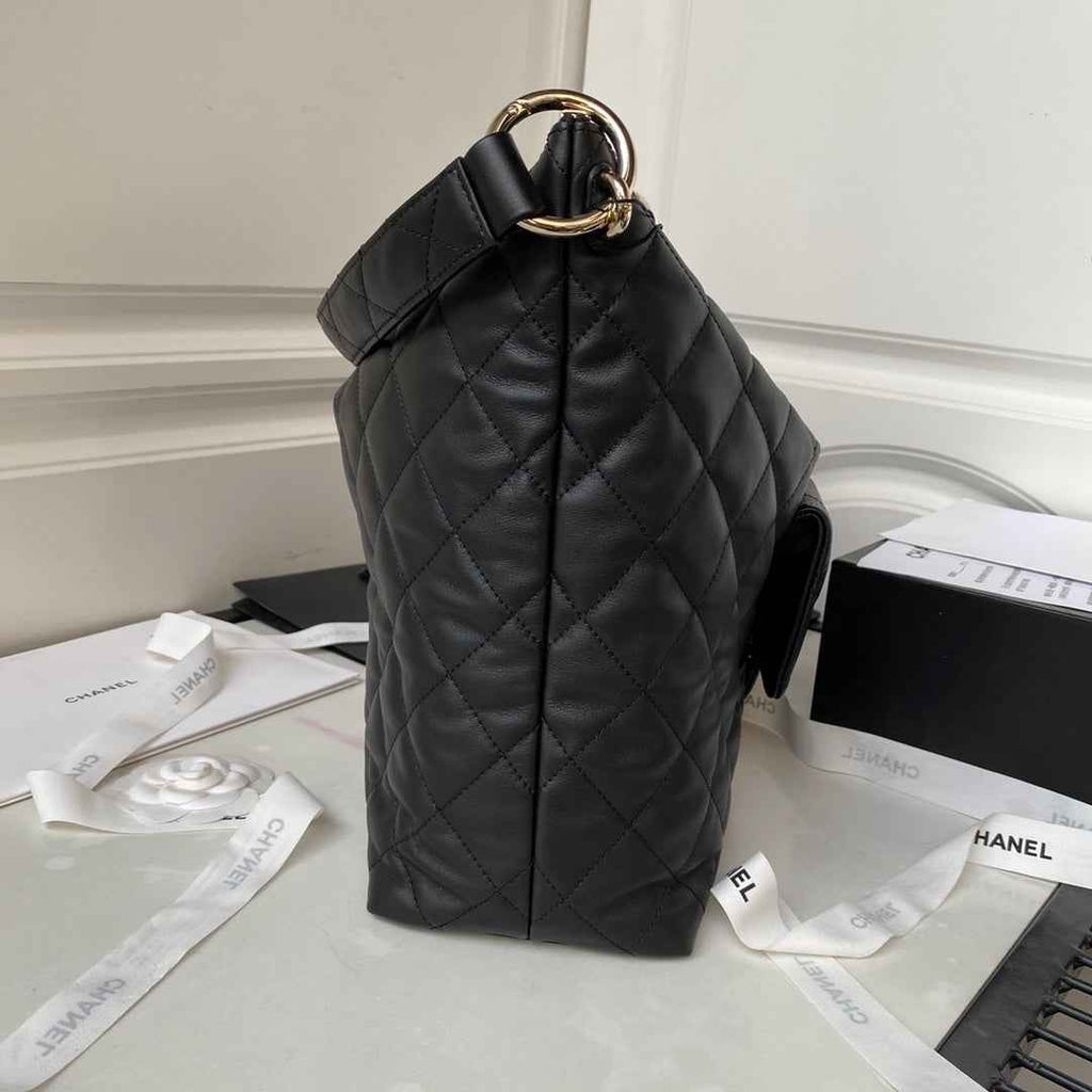 Chanel AS4339 Maxi hobo bag Calfskin Black