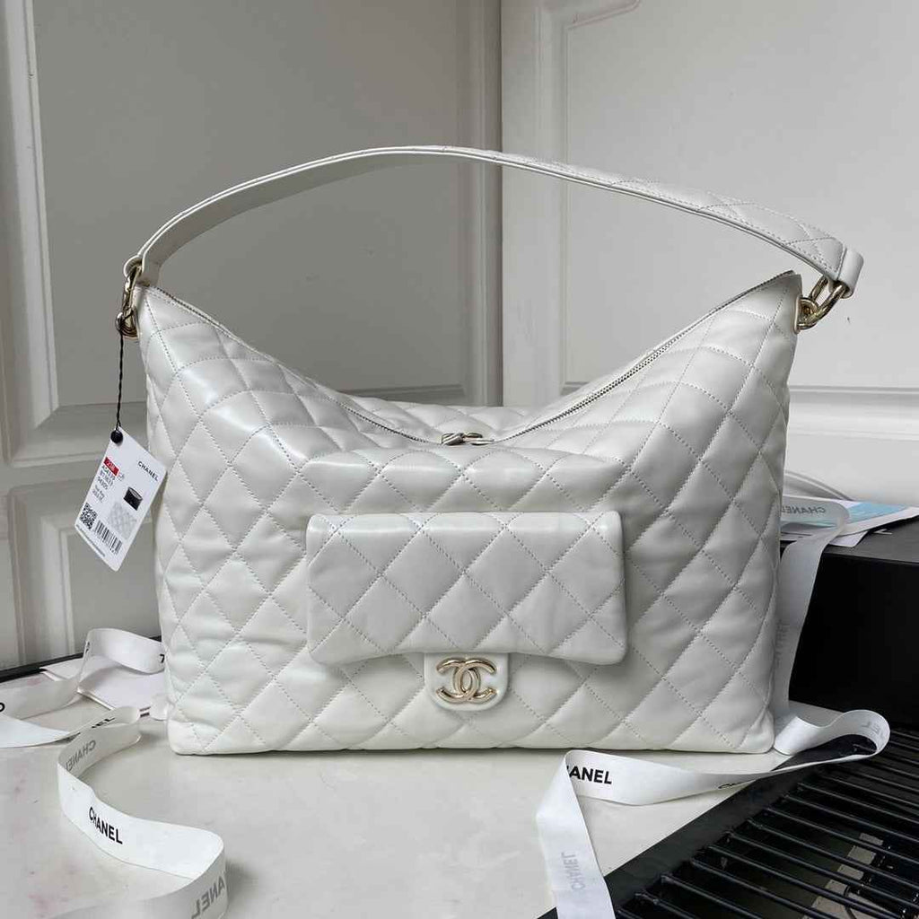 Chanel AS4339 Maxi hobo bag Calfskin Beige